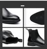 Men's Pointed High-Top Leather Boots - Large Size, Autumn Collection, Formal British Style