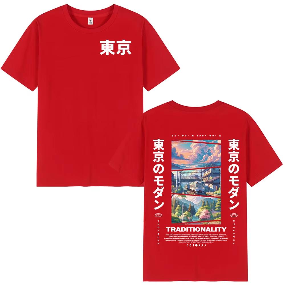 2026 Japanese Tokyo Cherry Blossoms T Shirts Men Women Clothing Short Sleeve Cotton T Shirt Fashion Harajuku T-shirt Streetwear Casual Tee Top