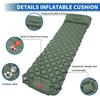 Ultra-Light Inflatable Camping Sleeping Pad with its Built-in Foot Pump and Pillow - Hiking pad, Backpacking Pad