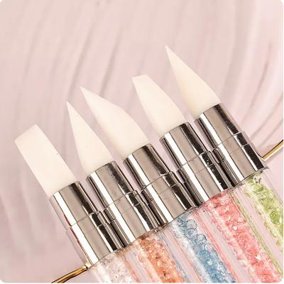 5/15pcs Nail Art Pen Double Head Silicone Flower Sculpting Pen Adjustable Glue Stick Embossing Pen Nail Art Brush Home Tool