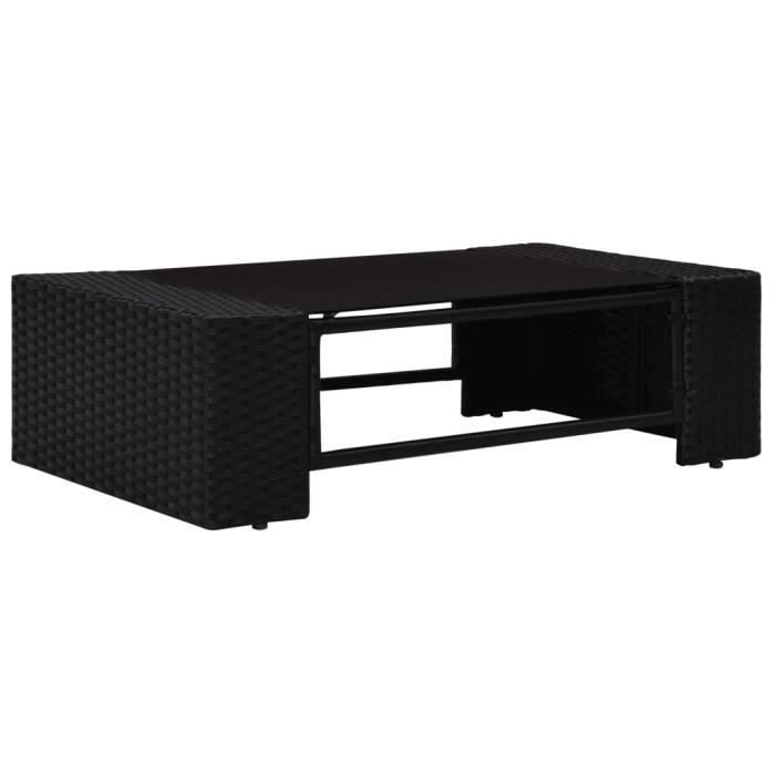 VidaXL Salon de jardin 5 pcs Résine tressée Noir