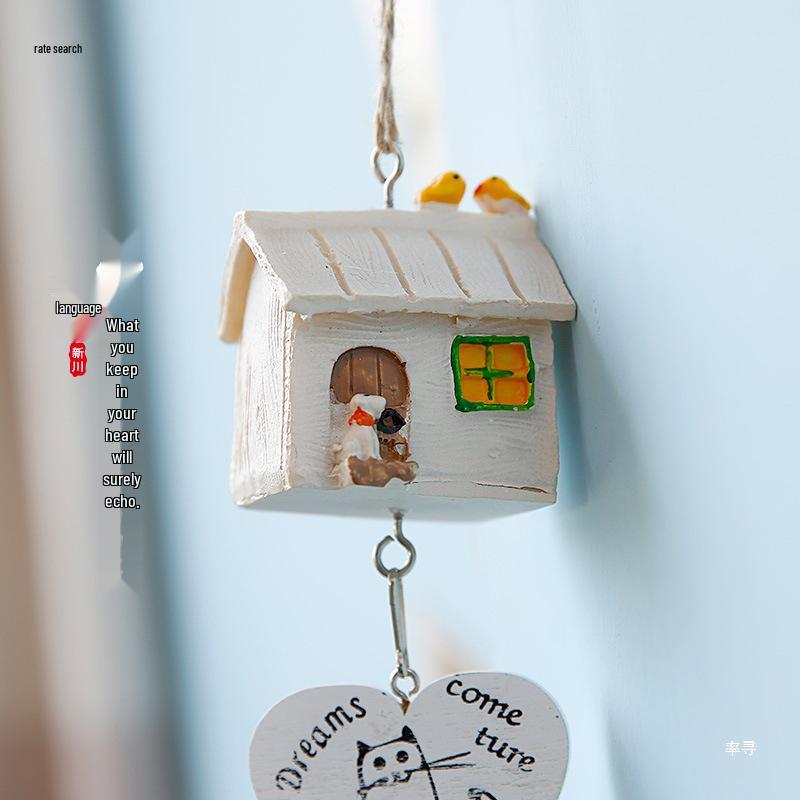 Totoro Ceramic Wind Chime Ornament - Cute Japanese Wall Decor for Girls' Bedroom
