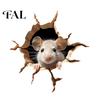 Funny Animal Wall Art Peeking Mouse Sticker, 3D Broken Hole Effect Decals, Glass Realistic Breaking Window Stickers, Removable PVC for Bedroom Living