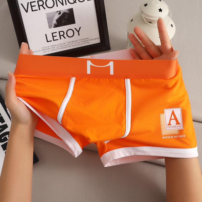 

1/3 шт. Мужские трусы нижнее белье боксеры трусы мужская мода боксерские шорты тенденции молодежные индивидуальные трусы 3XL оранжевый