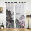 Landscape Painting Boat Mountain Curtains for Bedroom Living Room Drapes Kitchen Children's Room Window Curtain Home Decor