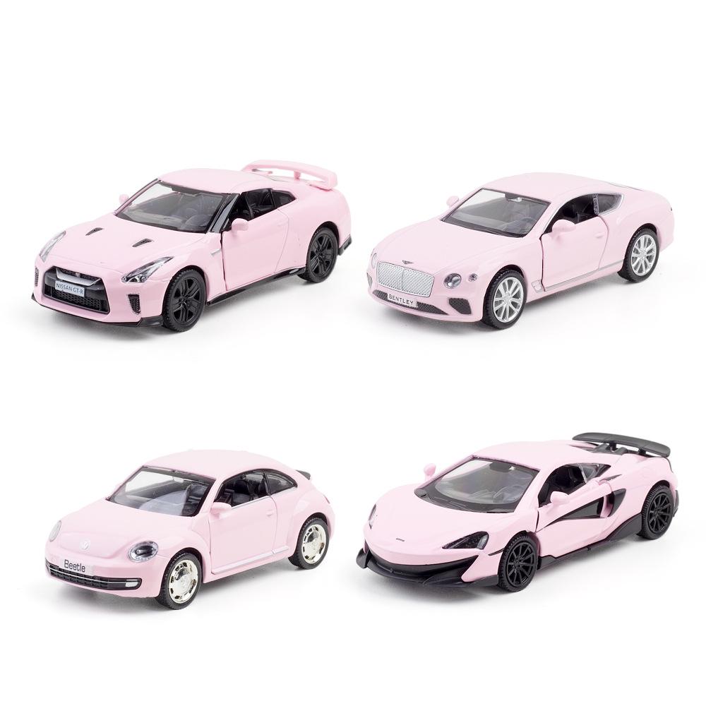 1:36 Pink Alloy Sports Car Model - Children's Toy Ornament