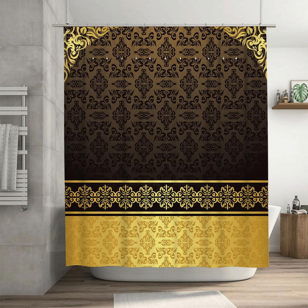 Luxury Bath Shower Curtain Set Waterproof Modern Decor Bathroom Accessories