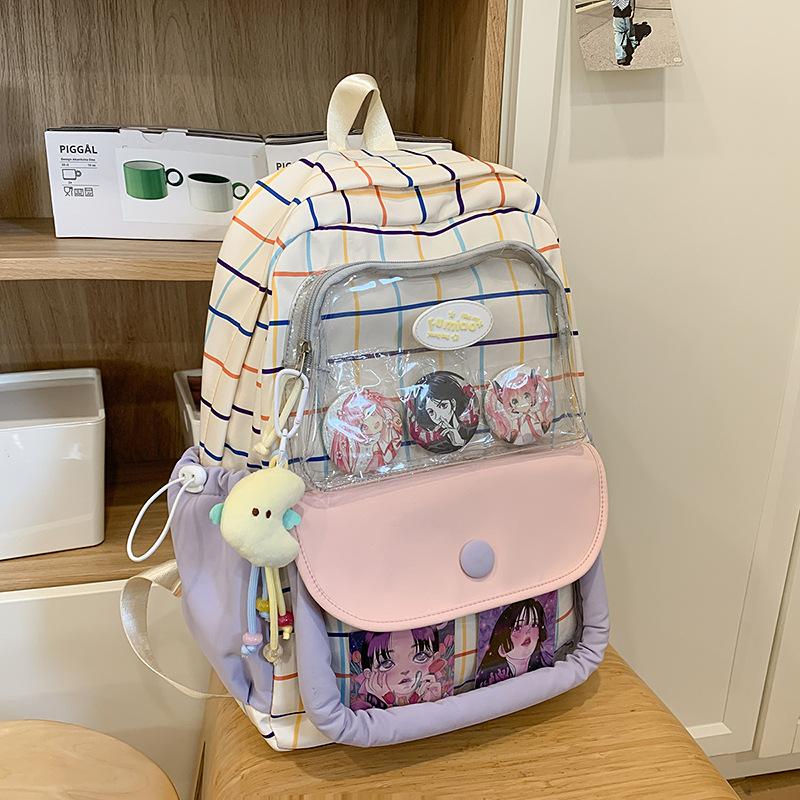 A New Large Capacity Japanese Style Printed Backpack for Girls  Junior High School and Senior High School Students  and A Backpack for Girls