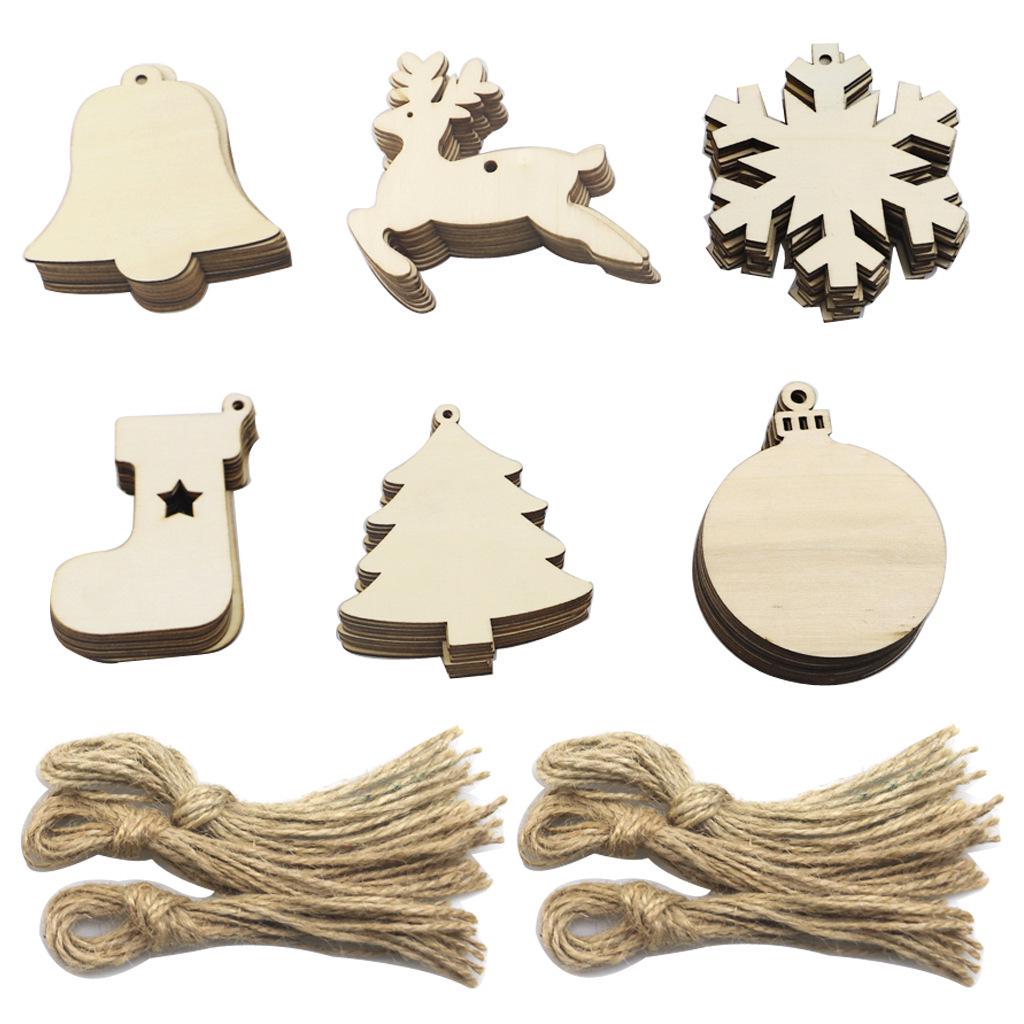 Rustikaler Holz-Weihnachtsbaum-Anhänger DIY Dekorationszubehör