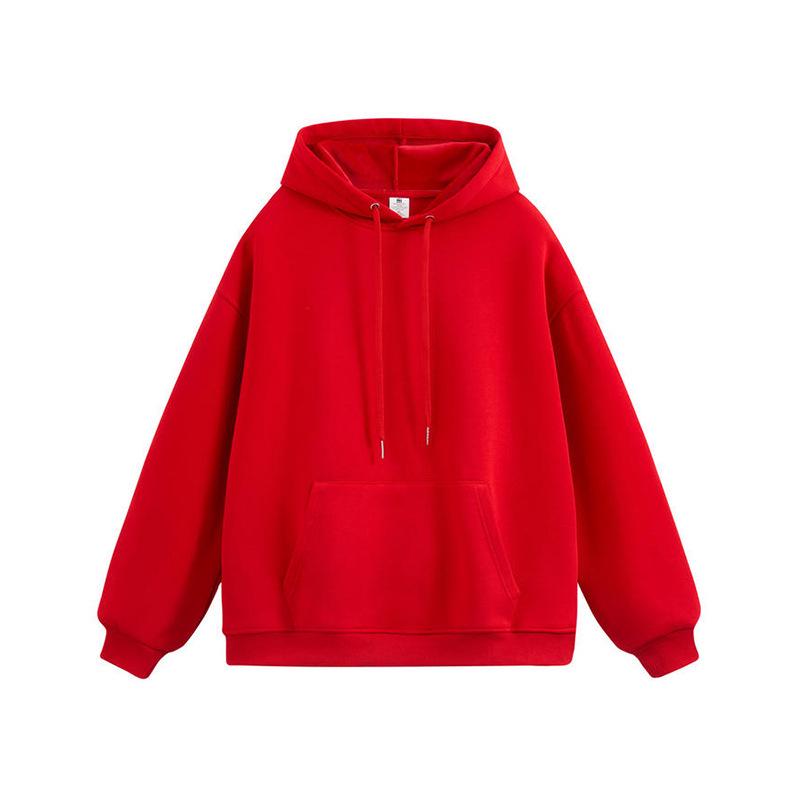 Women's Plus Velvet Thickened 450g Silver Fox Hoodie - Warm, Casual, Loose Fit, Solid Color for Autumn & Winter.