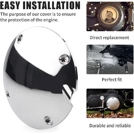 GZYF 4 Holes Timing Points Cover, Motorcycle Domed Ignition Engine Cover for Harley Davidson for Sportster XL1200 883 1994-2003