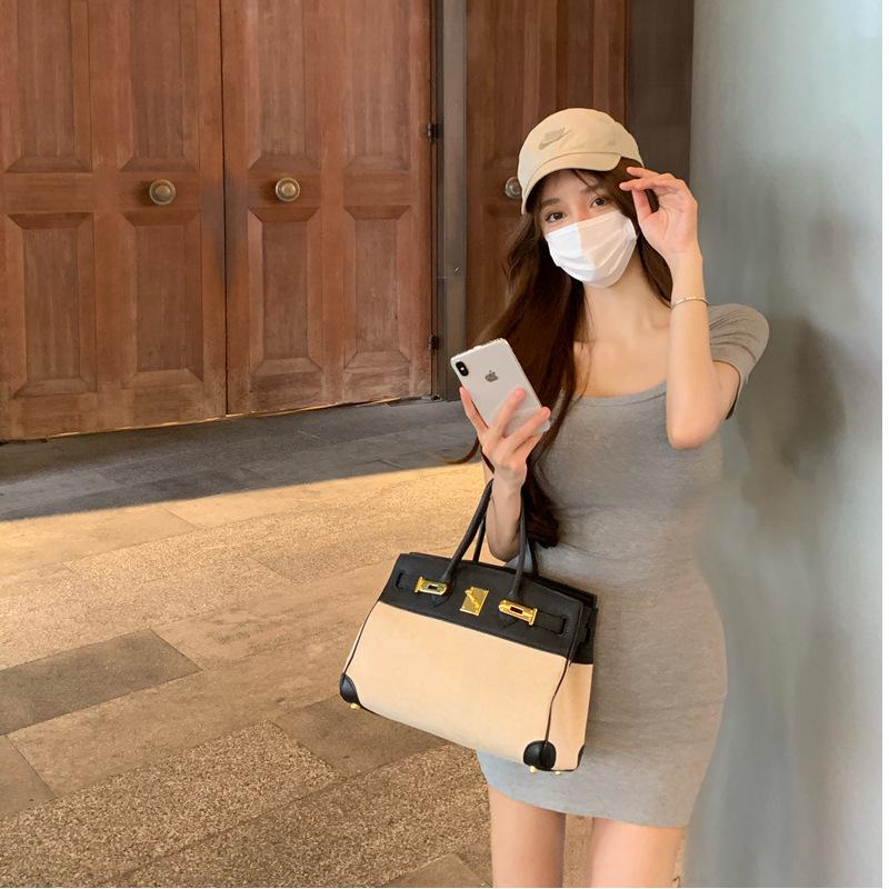 2025 Trendy Pink Waist-Cinched French Summer Dress for Women