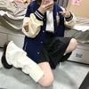 Thick Solid Color Knitted Warm Middle Tube Pile Sock Cover Women's Stockings