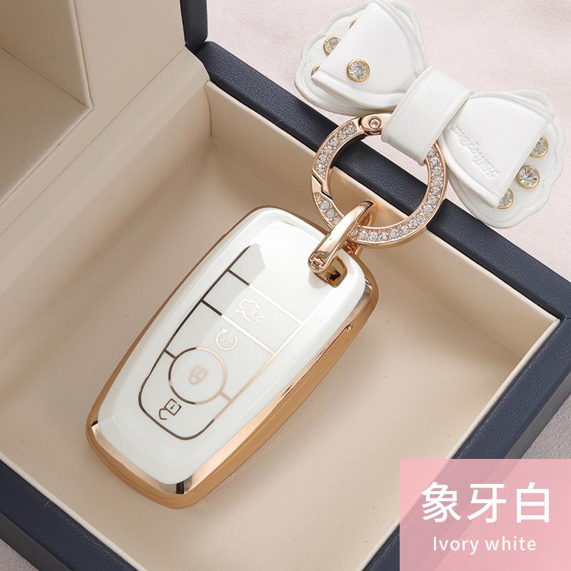Styling Mouldings Car Key Case Cover Protect Shell Bag For Ford Fusion Mustang Explorer F150 F250 F350 EcoSport Edge S-MAX Range