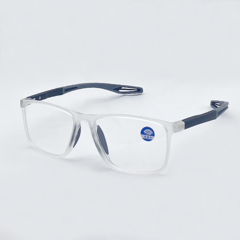 

May Flower High Quality Blue Light Blocking Reading Glasses Men Sport Prescription Eyeglasses Frame For Men +200