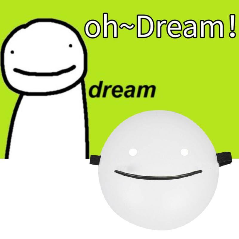 Dream Smp Minecraft Halloween Cartoon Cosplay Weiße Lächelnsmaske Geschenk Feiertag