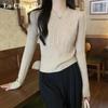 La Chapelle Women's Slim Fit Crew Neck Long Sleeve Knit Top