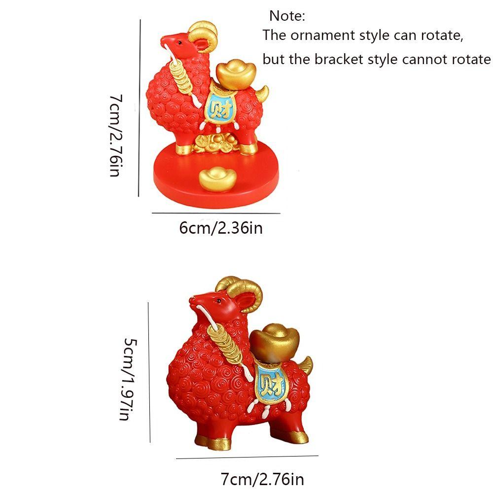 Miniature Feng Shui Goat Statue Creative Zodiac Sheep Figurine Sheep Phone Holder New Year Mascot
