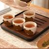 Creative Bear Ceramic Tea Set 1 Pot 4 Cups Portable Kung Fu Tea Set Traveling Lazy Side Handle Pot Quick Cup Bubble Tea Tray