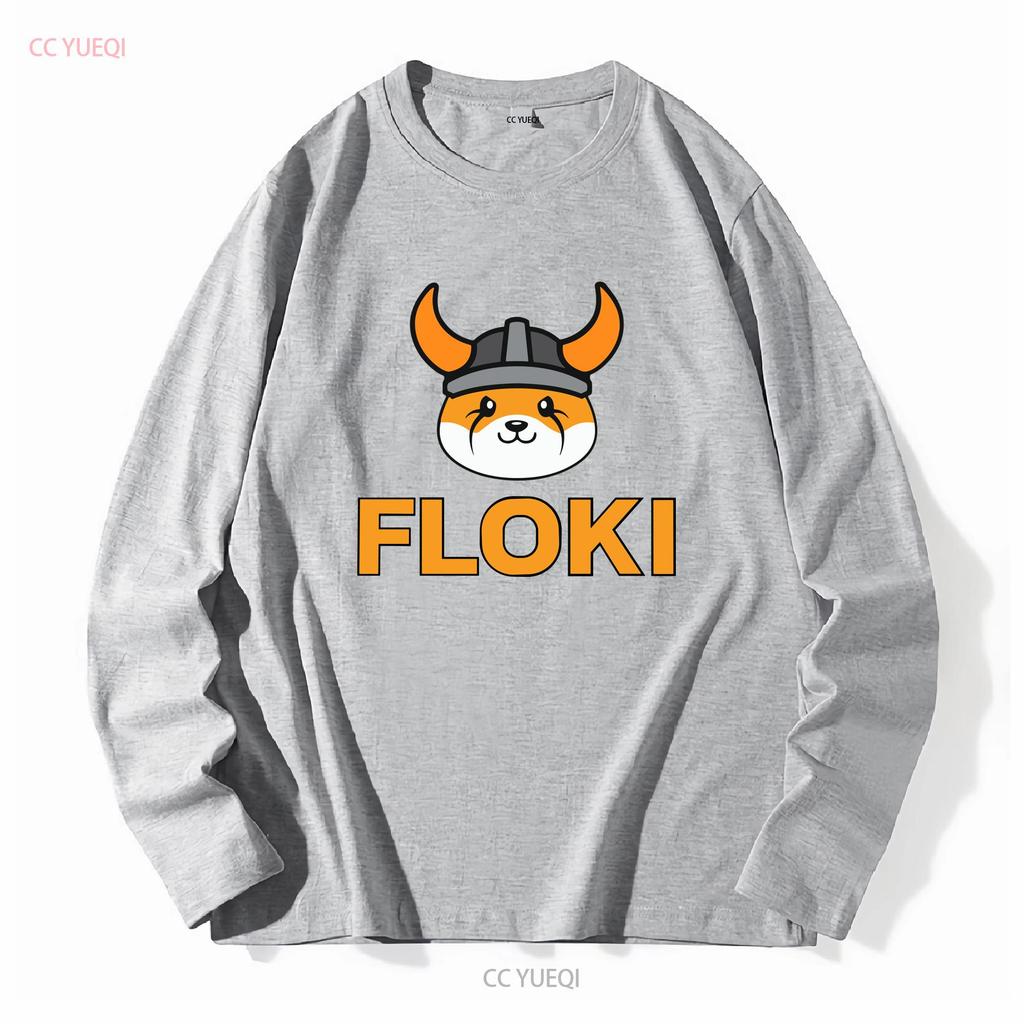 Floki Inu Memecoin Crewneck T Shirt Cryptocurrency Crypto Token long or short sleeves vintage Washed Soft Versatile Unisex