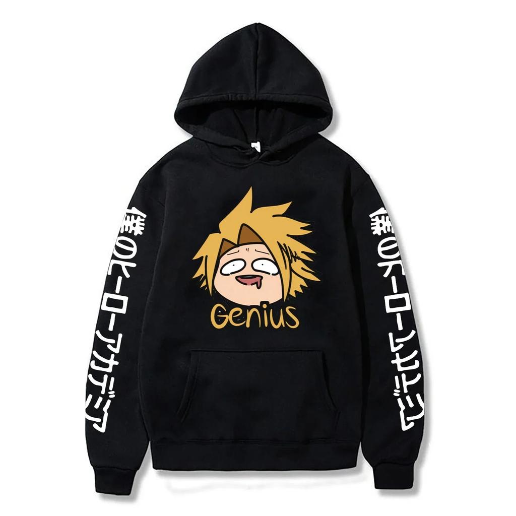 Anime My Hero Academia Kaminari Denki Bluzy Męskie Zimowe z Długim Rękawem Streetwear Kawaii Kreskówkowe Bluzy