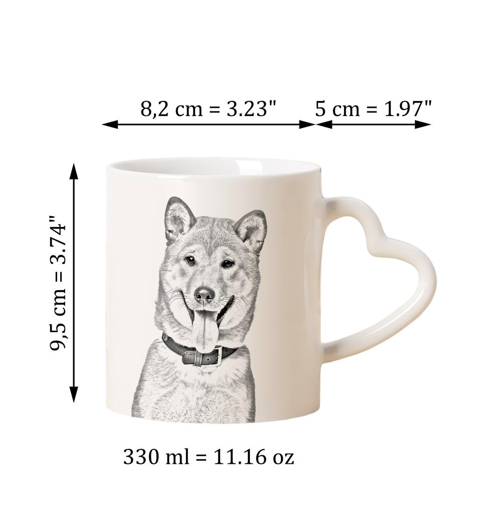 Shiba Inu, Japanese Small Size Dog - Cup with a Dog, Adorable Cup with a Heart-shaped Handle, Universal Gift from the Art-Dog Brand