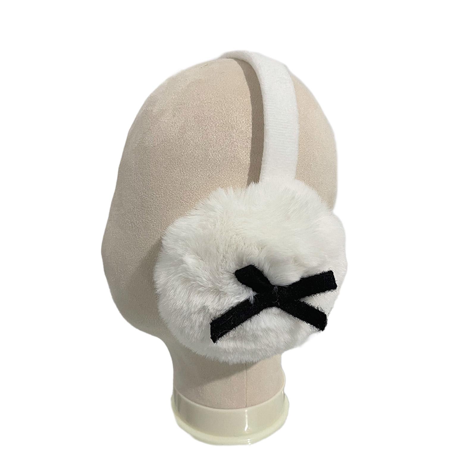 

Foldable Winter Earmuff Soft & Warm Ear Covers for Women Teens Girl Lovely Bow Plush Ear Protectors Outdoor Ear Muffs білий
