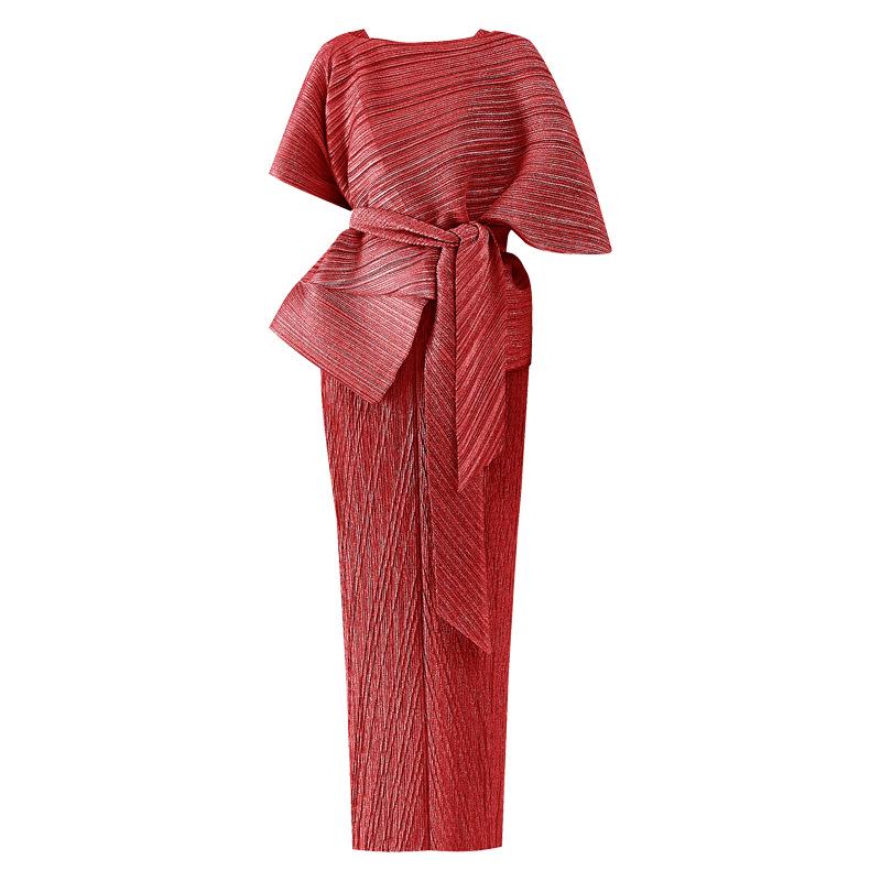 2025 Spring Middle East Elegant Women's Slim Pleated Two-Piece Evening Dress