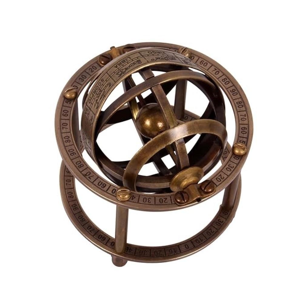 3 Inch Brass Small Armillary Sphere World Globe Handmade Marine Christmas Gift