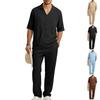 Men's Turtleneck Five Quarter Sleeve Shirt Casual Sports Pants Set