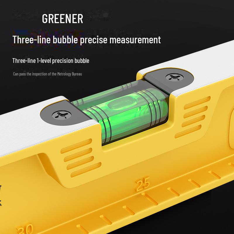 Green Forest High Precision Multifunctional Cast Aluminum Level Ruler for Household Decoration Measurements