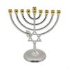62KD Hanukkah Menorah 9 Branch Holder Stand Candelabras Vintage Golden Leaf Electroplate Stand Decor