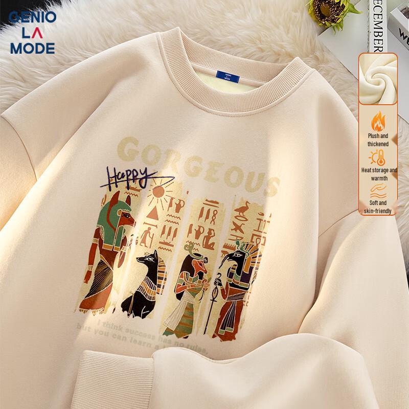 GENIOLAMODE Men's Fleece Lined Crewneck Sweatshirt