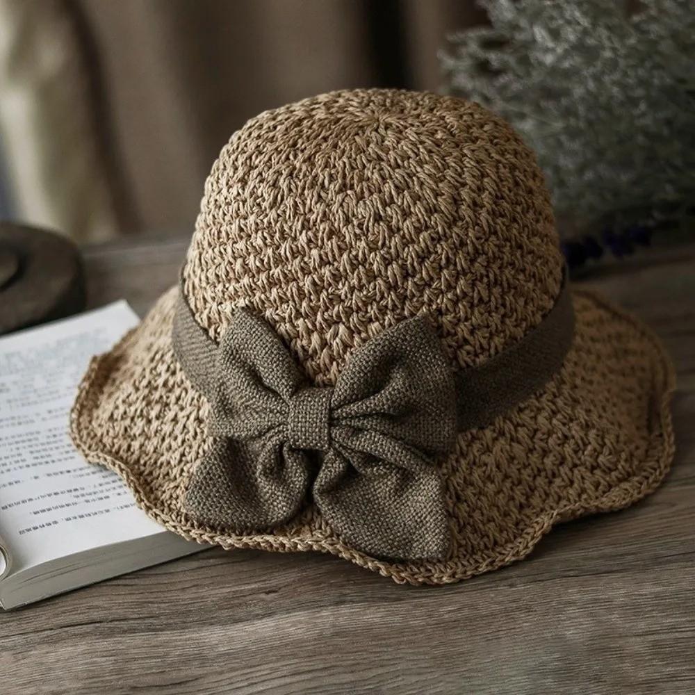 Sunscreen Beach Straw Hat Wide Brim Panama Hat Fashion Sunshade Bucket Hat  Summer