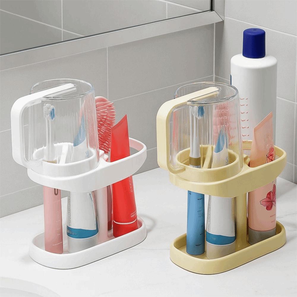 Large Capacity Toothbrush Holder Adjustable Cup Storage Rack Toothpaste Storage Rack  Hotel