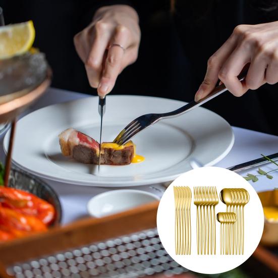 Sada příborů do západní restaurace Nerezová sada jídelního nádobí pro 6 osob Nerezové jídelní náčiní pro rodinné oslavy