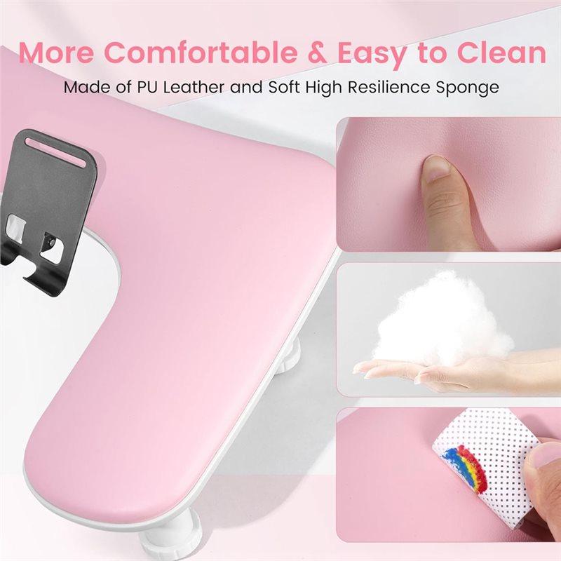 Good-U Shaped Height Adjustable Manicure Nail Arm Rest For Nails Tech, Rotating Phone Stand Included