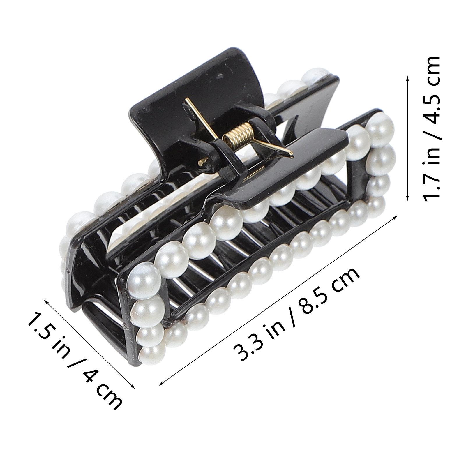 

Large Shark Hair Clip Exquisite Pearl Jaw Clip Claw Clamp for Women Travel Makeup Bath Hair Styling Accessory Claw Clamp чорний