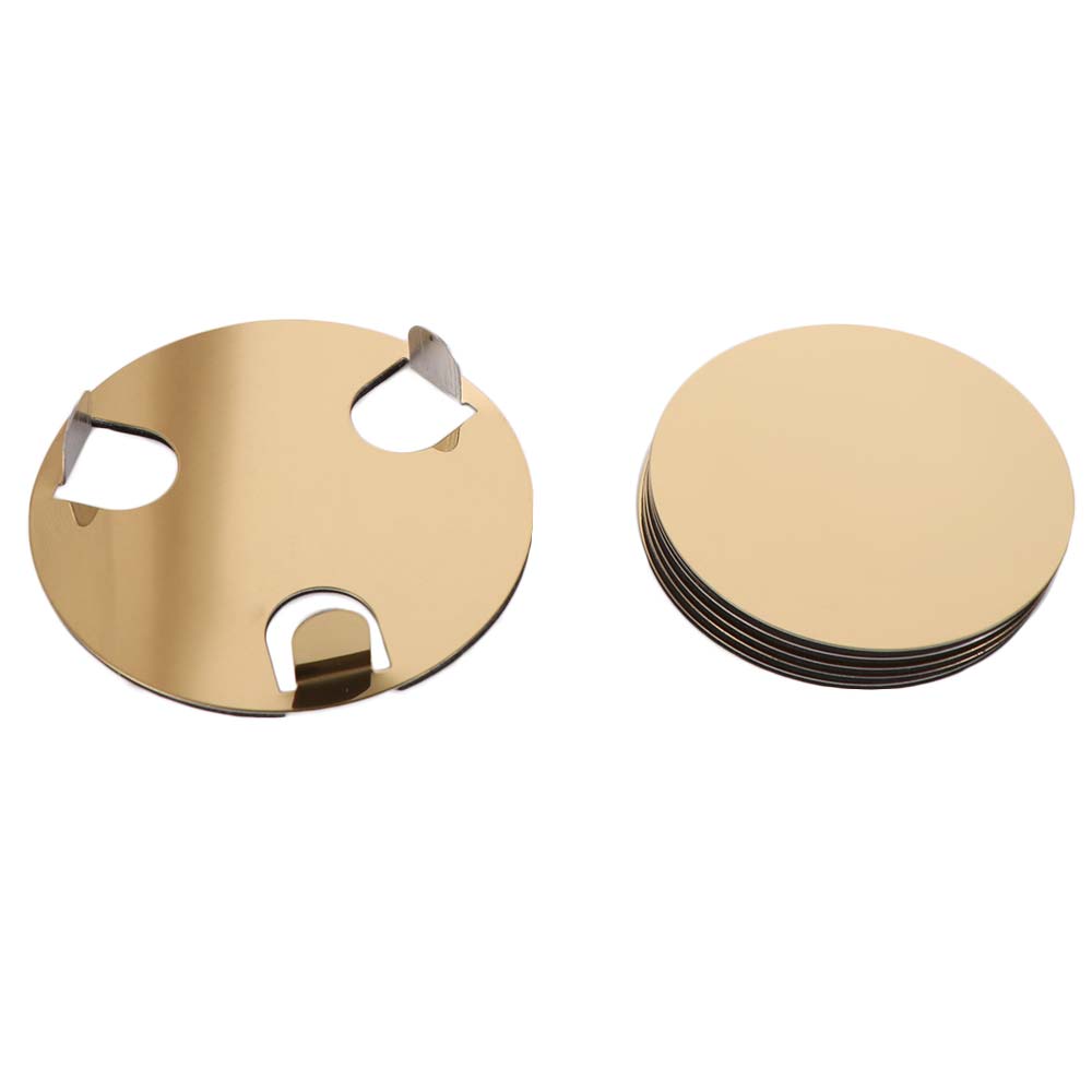 Mirror-like Gold Stainless Steel Coaster Set Round Drink Pad Kitchen Gadgets Mug Cushion  Tabletop