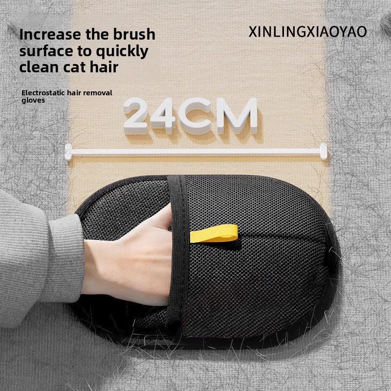 Pet Static Electricity De Shedding Glove With Double Sided Bristle For Long Hair Cats And Dog Hair Removal