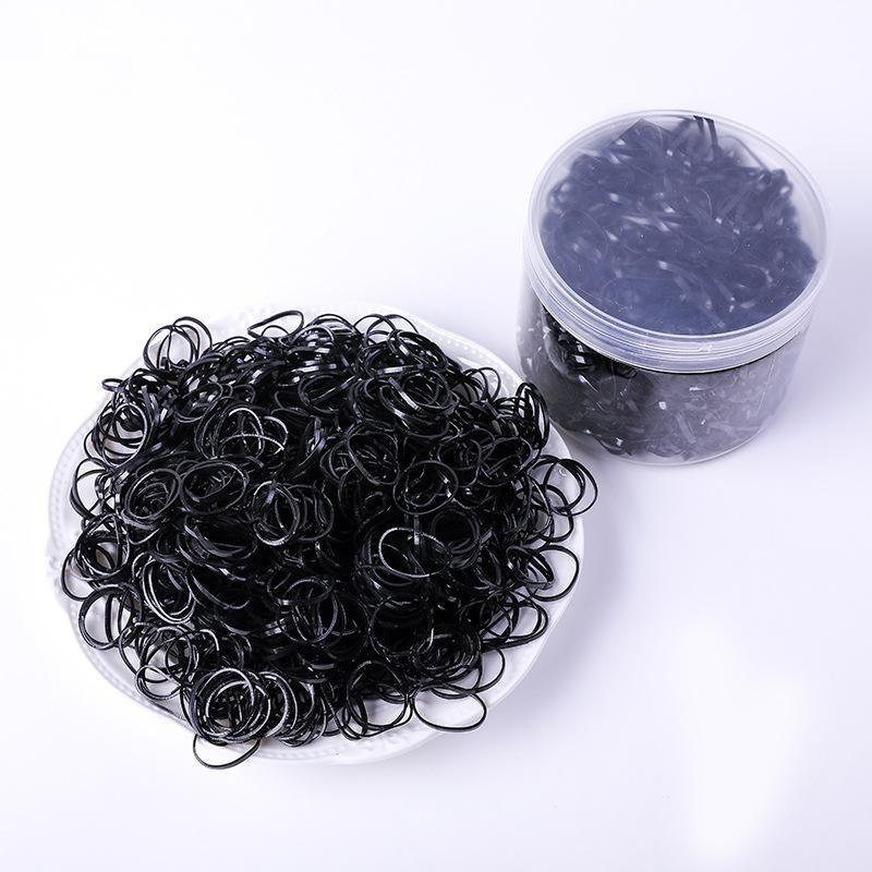 Black Thick Elastic Hair Bands: No-Damage Hair Ties for Women & Kids