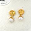 Manufacturer'S Supply Vintage French Relief Round Pearl Fringed Earrings Medieval Court Style Earrings Female Spot