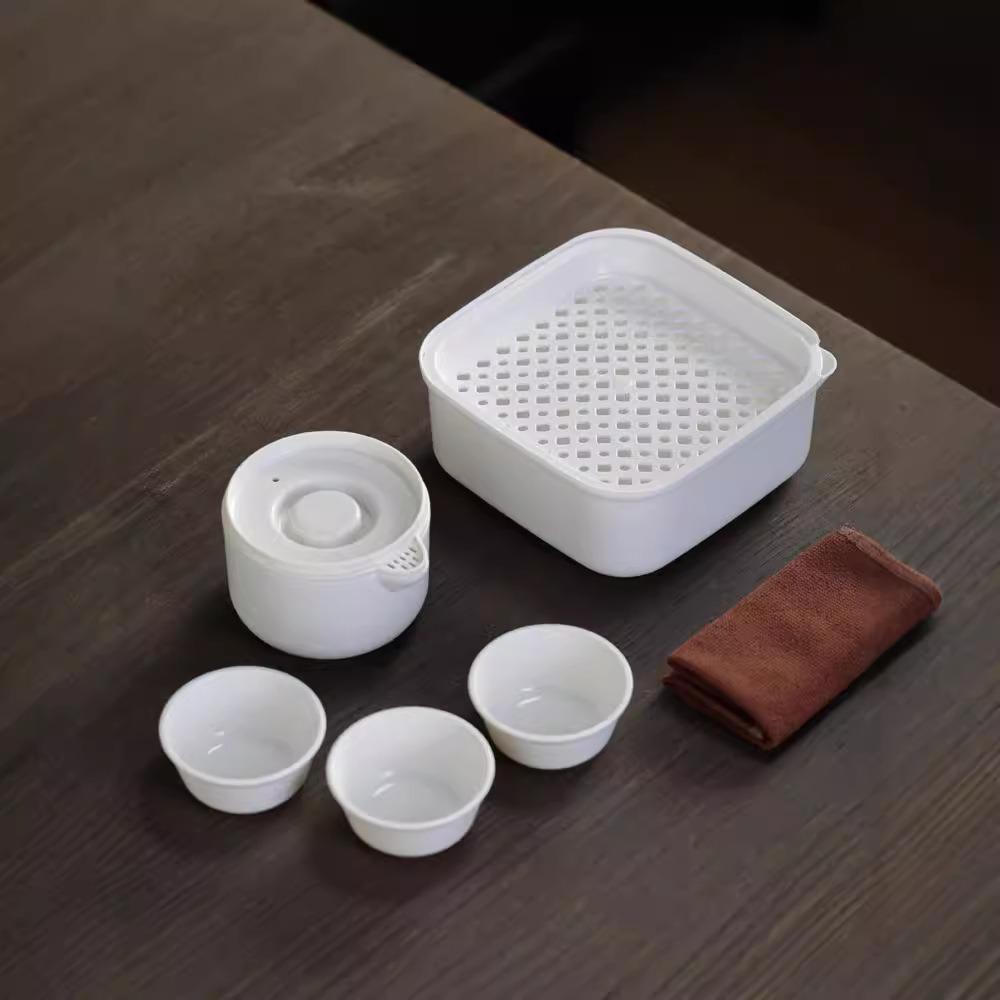 Plastic Portable Travel Tea Set Disposable Camping Tea Set Practical Kung Fu Tea Set  Picnic