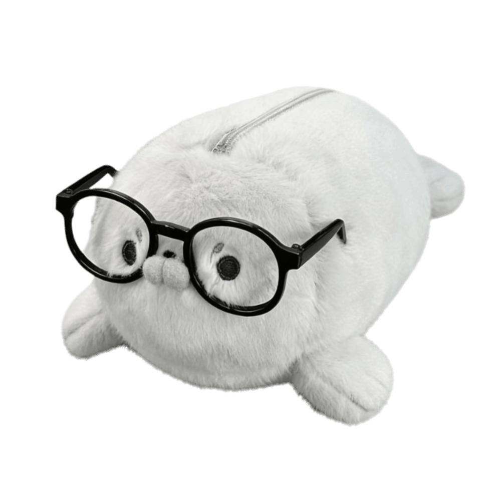 

Simulation Texture Seal Doll Pen Pouch Animal Stationery Storage Bag Daily Use Black Eyeglasses