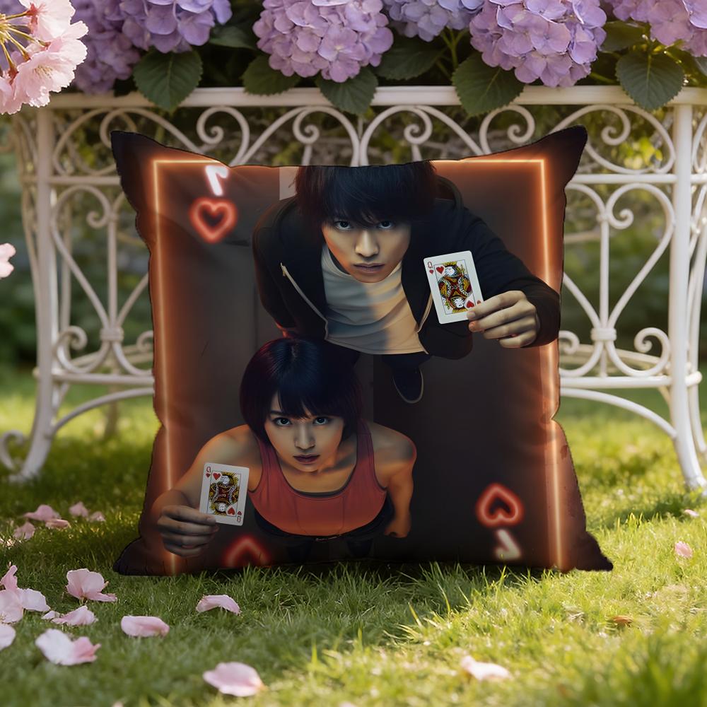 Korean TV A-Alice In B-Borderland Cushion Cover Home & Car Dual-Scene Pillow Cover: Reversible for Premium Comfort