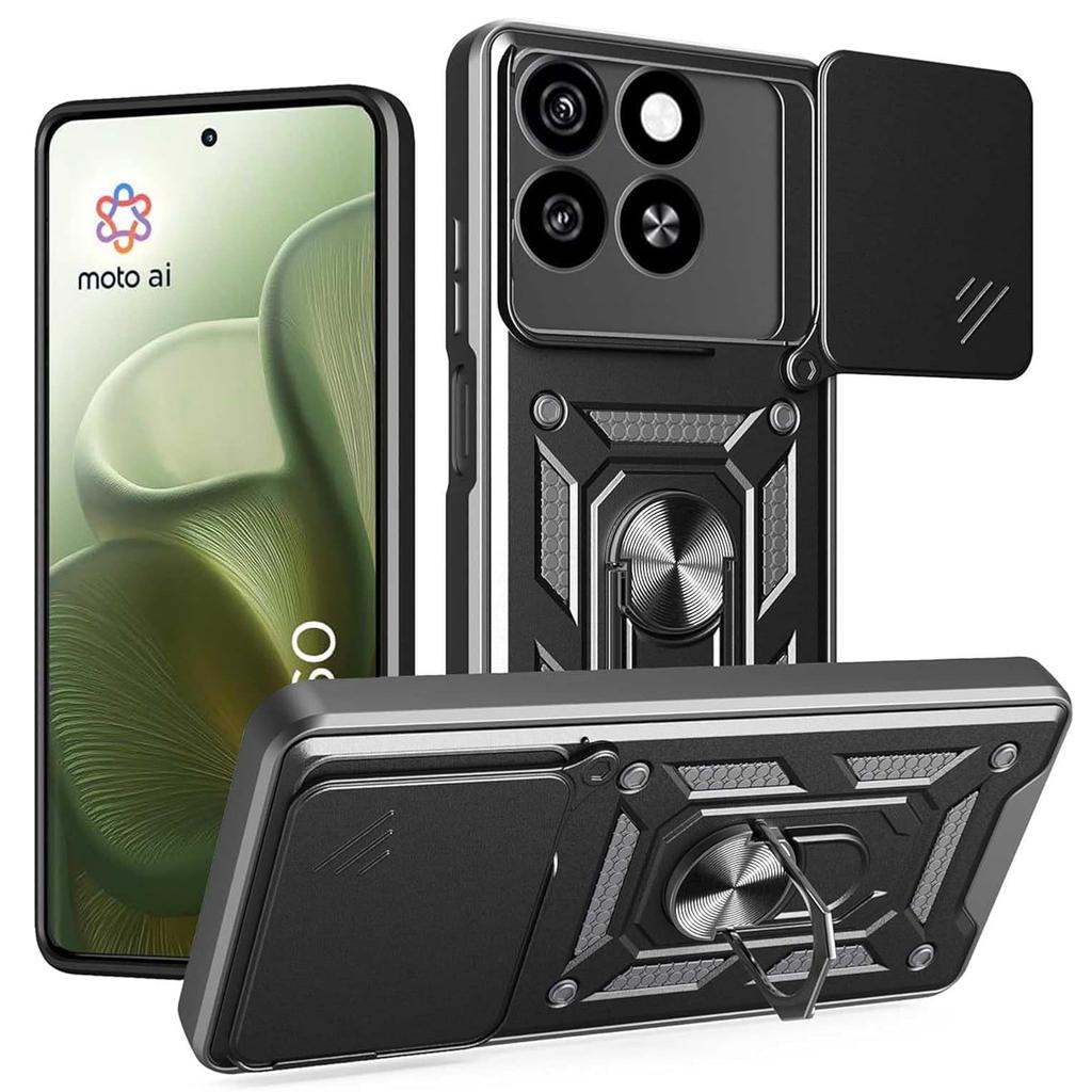 Kryt Armor pro Motorola Moto Edge 60 Fusion Kryt Ochrana objektivu s kroužkem Magnetický držák Coque Fundas Capa