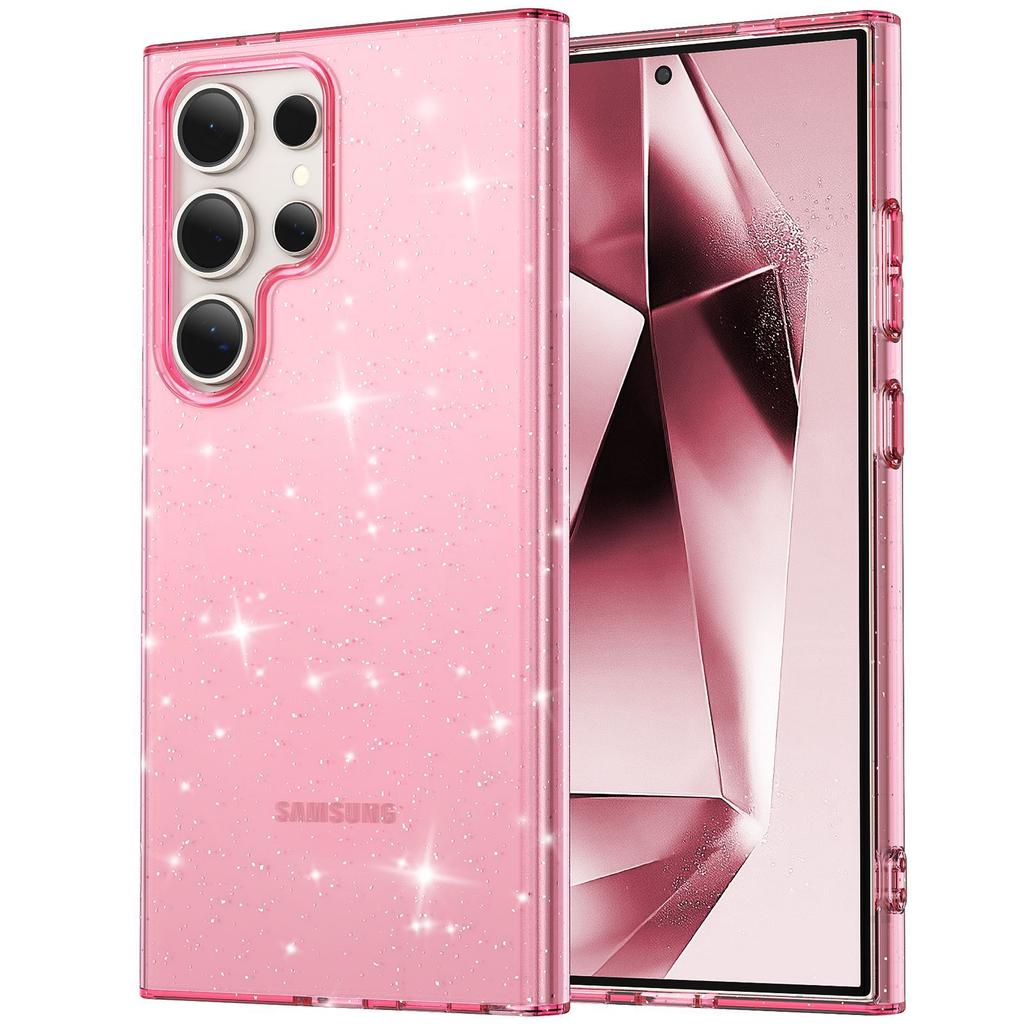 Samsung S25ultra Mobile Phone Case S24 Starry Sky Glitter S23 Antibacterial A56 Protective Case A26 Transparent