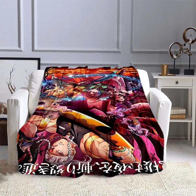 Anime Demon Slayer Decke, superweich, warm, Flanell-Überwurf, Picknickdecke, Decken für Betten, Picknickdecke