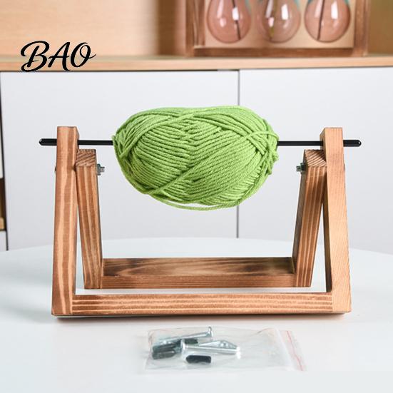 Craft Room Organization Accessories Wooden Crochet Yarn Holder, Rotatable Portable Organizer Rack, Stable Holder for Knitting Mortise And Tenon Frame