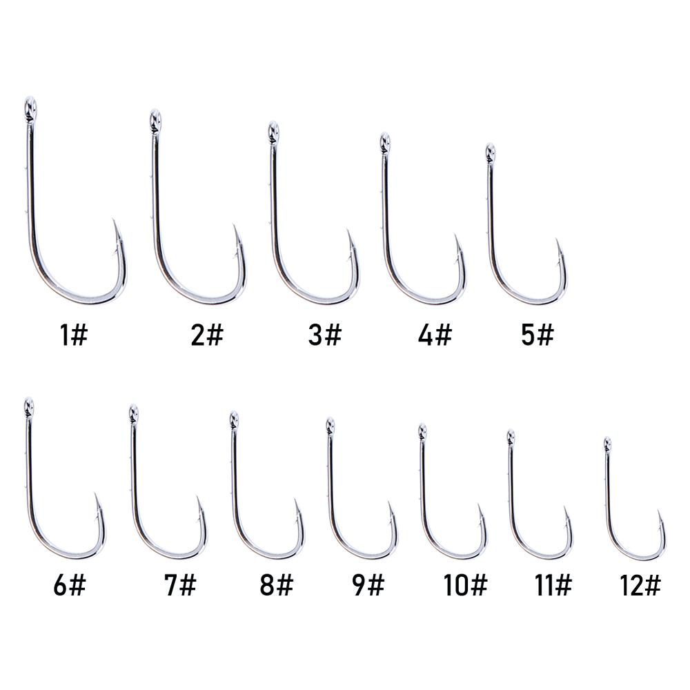 Long Handle Offset Narrow Bait Hook Long Shank Fishing Hook High Carbon Steel Barbed Fishhook